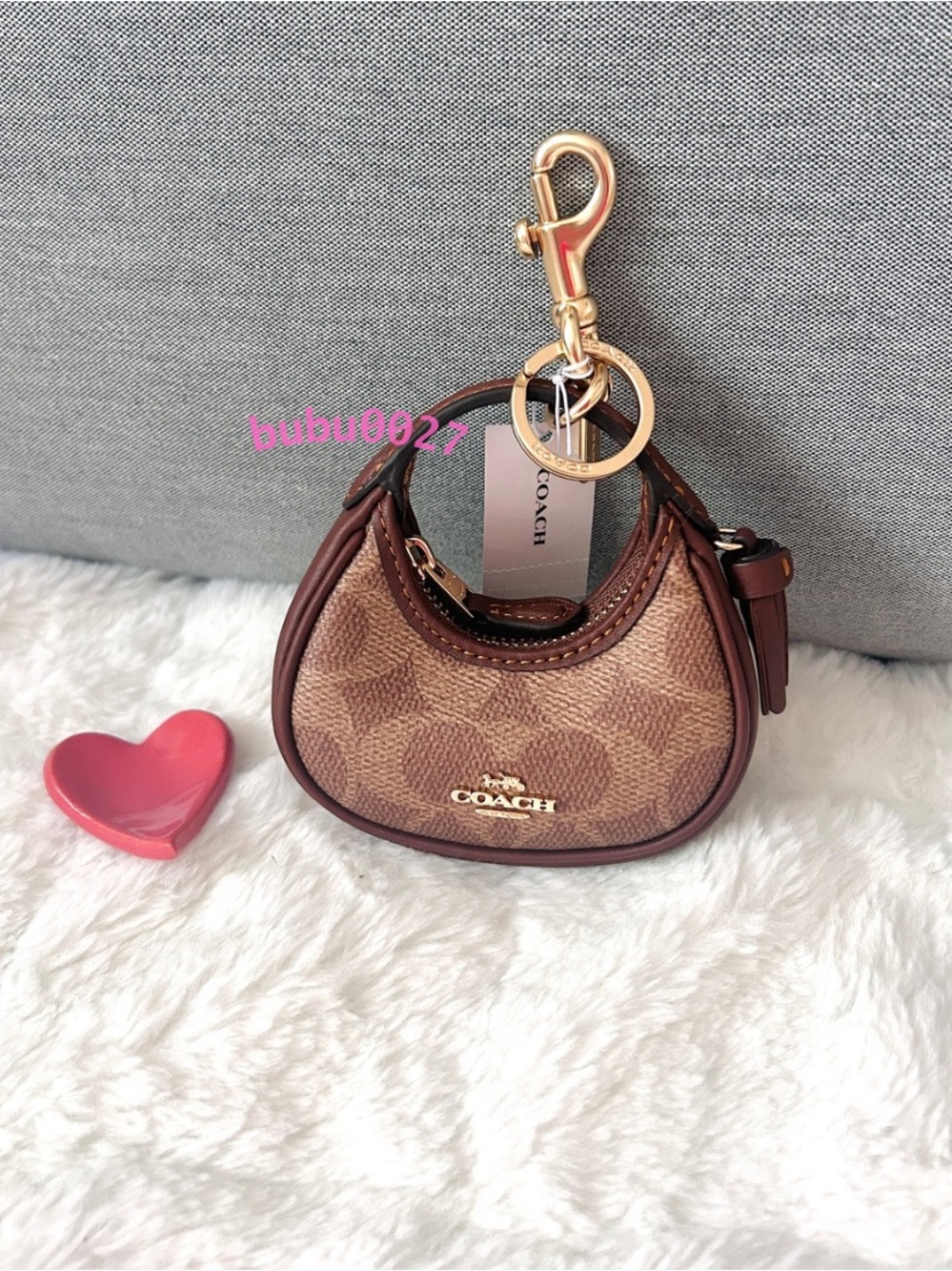 NWT🥨Coach Mini Carmen Bag Charm
In Signature Canvas Coin Purse Case CBK67 Gift